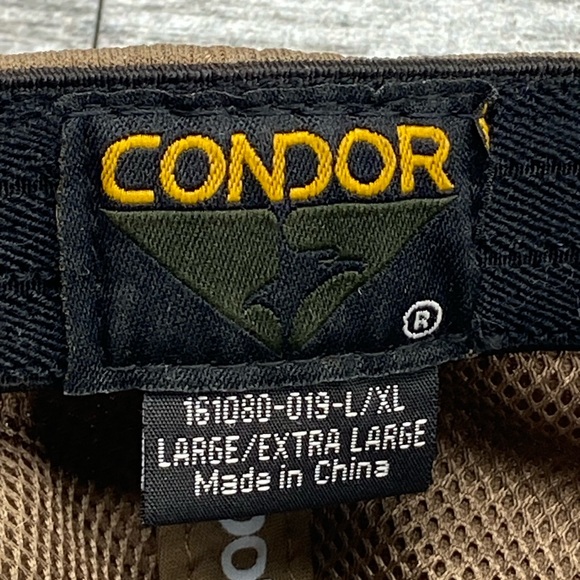 Condor Tactical Hook and Loop Fitted Baseball Hat Tan Brown Large XLarge - Picture 7 of 11